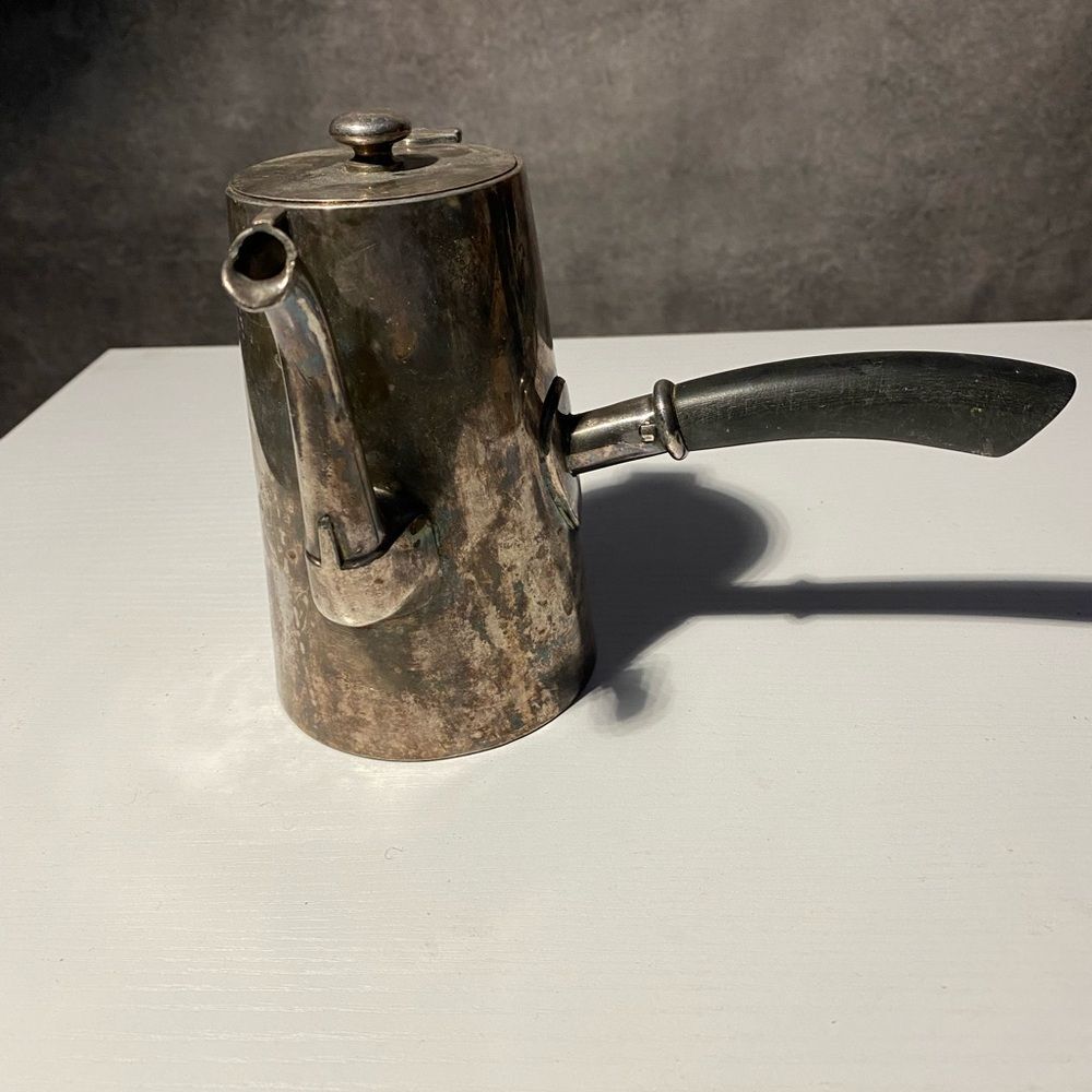 VTG 1933 Valley Club Golf Trophy Chocolate Pot - EPNS Silver Plate Side Handle